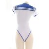 Cute Sailor Moon Cosplay Bodysuit Bow knot Sailor Suit Women Sexy Bodycon Romper Bodysuits Anime School 4 - Sailor Moon EU Store