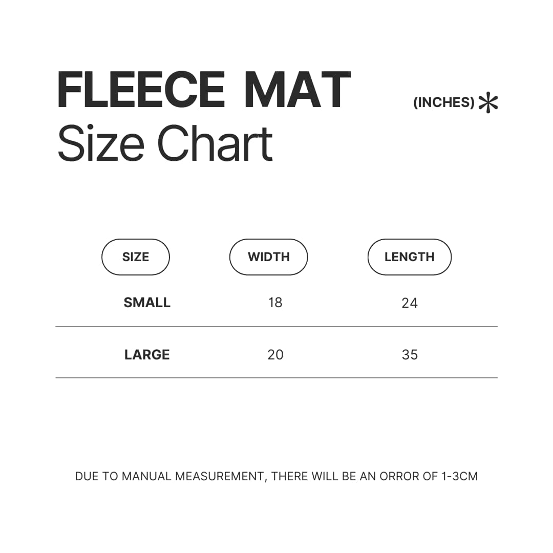 Fleece Mat Size Chart - Sailor Moon EU Store