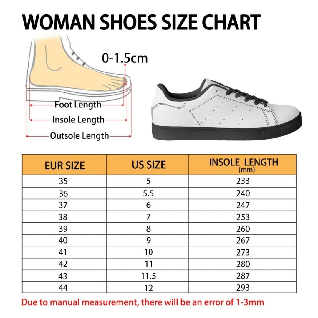 Skate Woman Shoes Size Chart 1 - Sailor Moon EU Store